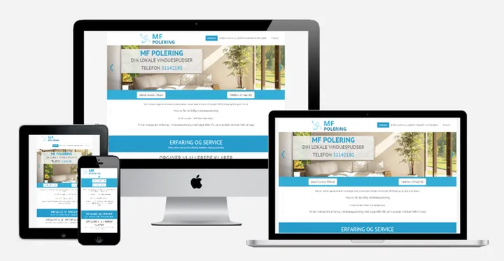 Hjemmeside til MF Polering lavet af SN Webdesign